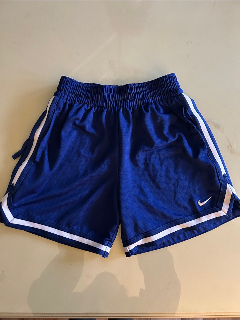 Nike Blue Athletic Shorts with White Stripes